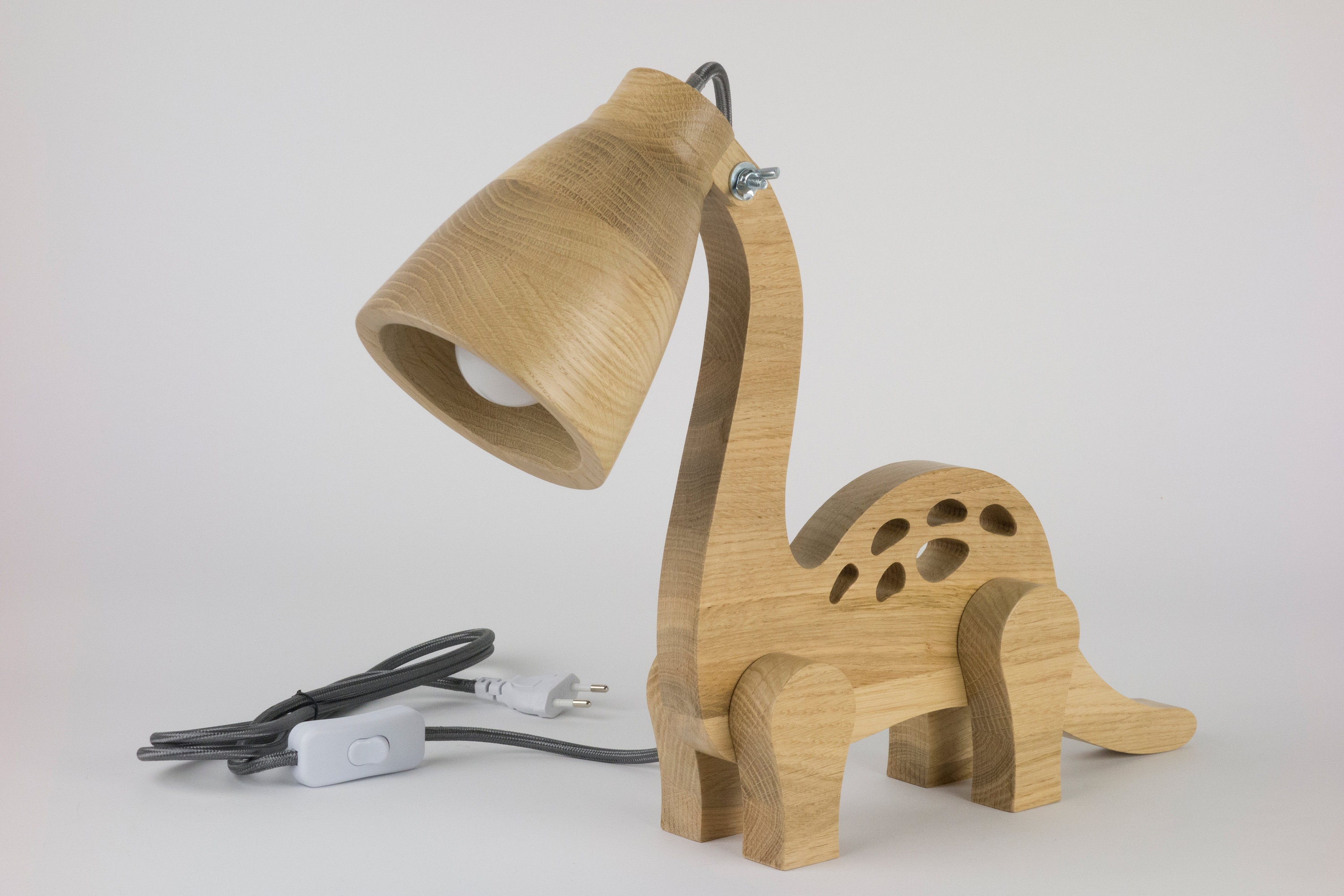 Dinosaur Table Lamp Oak Table Lamp Oak Lamp Etsy