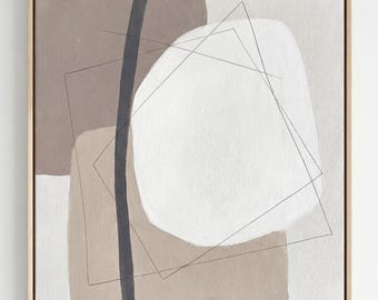 ジャパンディ ウォールアート | ミニマリスト アーストーン プリント | 幾何学的なラインアート | ニュートラルなリビングルームの装飾 | モダン ボヘミアン ポスター