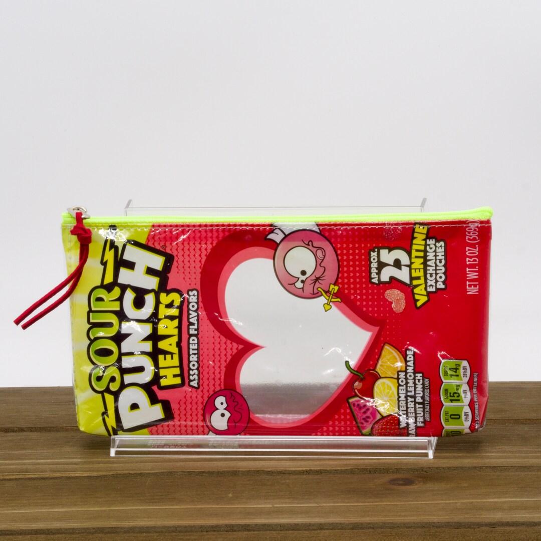 Handmade Sour Punch Hearts Candy Bag Upcycled Zipper Pouch Etsy