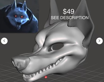 LEGGI DESCRIZIONE File STL di Death Wolf per la stampa 3D - Base della testa di Fursuit Gatto con gli stivali