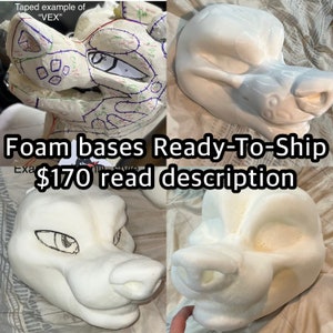READ DESCRIPTION - Foam Bases - grumpy happy toony chill vex canine Fursuit Base