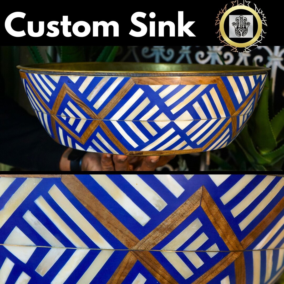 Brass Sink Resin and Wood Design Handmade Sink Bathroom Sink Etsy