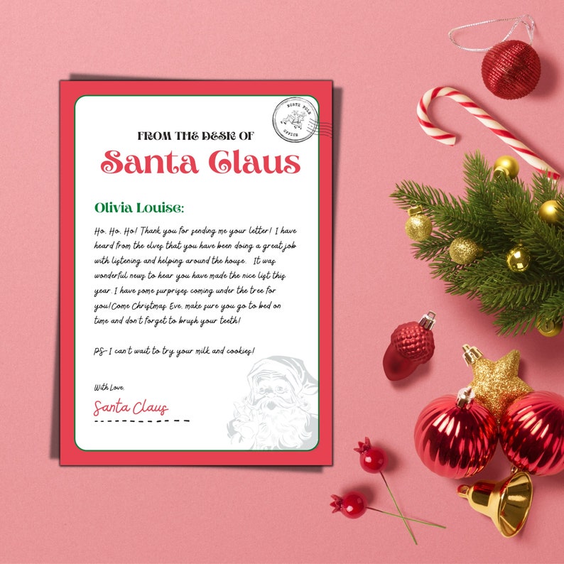 Editable Letter From Santa Template Letter From the North Etsy