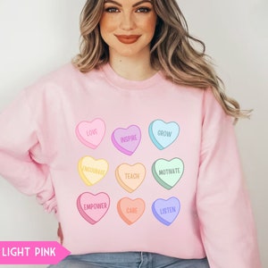 Teacher Shirts, Teacher Valentines Day Shirt, Candy Heart Tshirt, Valentines Tee for Teachers, Teacher Valentine Shirt, Teacher Sweatshirt