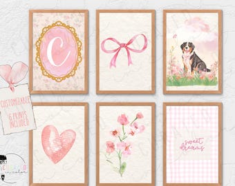 Lámina artística vintage de perro de montaña bernés, decoración de pared para habitación infantil (descarga digital)