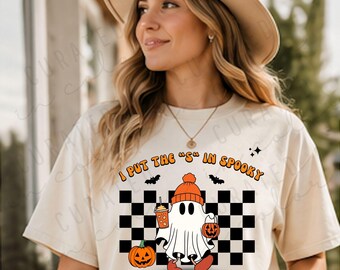 Logopeda de Halloween PNG, Logopeda PNG, Lindo diseño de camiseta de terapia del habla con fantasmas, Sublimación retro de Halloween, Descarga digital
