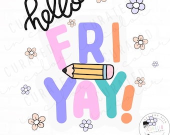 Friyay Teacher PNG, Diseño de camiseta para viernes divertido (Descarga digital)