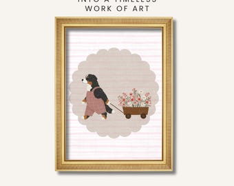 Retrato de perro personalizado en acuarela para habitación infantil (archivo digital)