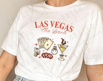 Camisetas personalizadas para despedida de soltera en Las Vegas PNG / Lucky in Love / Camiseta retro para fiesta de casino / Regalo personalizado para el viaje de las damas de honor