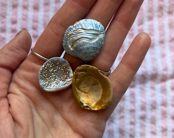 Anxiety Relief Shell Set Sensory Fidget Tool for Adults ADHD Calming Kit Handmade Coastal Self Care Gift for Her