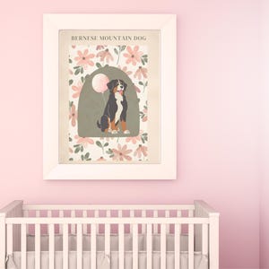 Bernese mountain dog art print bernese mountain dog printable wall art gift for berner dog lover Bernese mountain dog nursery sign BMD