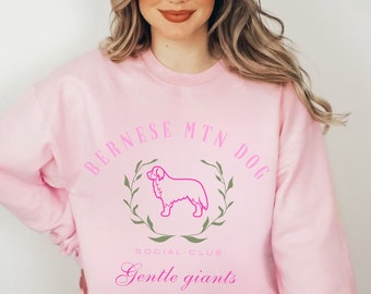 Sudadera del Club Social del Perro de Montaña Bernés, Regalo para Amantes del Bernés de Berna, Sudadera para Mamá Bernés, Sudadera de Cuello Redondo para Mamá Bernés, Regalo para Perros de Montaña Bernés