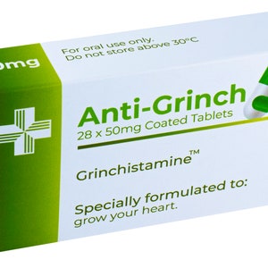 Anti-Grinch Prank Pill Box: Funny Gag Gift