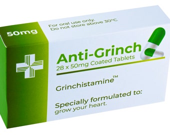 Anti-Grinch Prank Pill Box: Funny Gag Gift