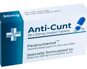 Anti-Cunt Prank Pill Box: Funny Gag Gift