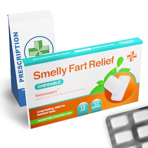 Smelly Fart Relief Spearmint Chewing Gum Comes - Funny 30th 40th 50th 60th Birthday Gift for Him or Her - Christmas/Secret Santa