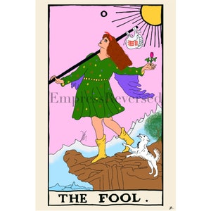De Dwaas - Tarot, Illustratie, Downloadbare, Afdrukbare poster, Kunst print, Major Arcana