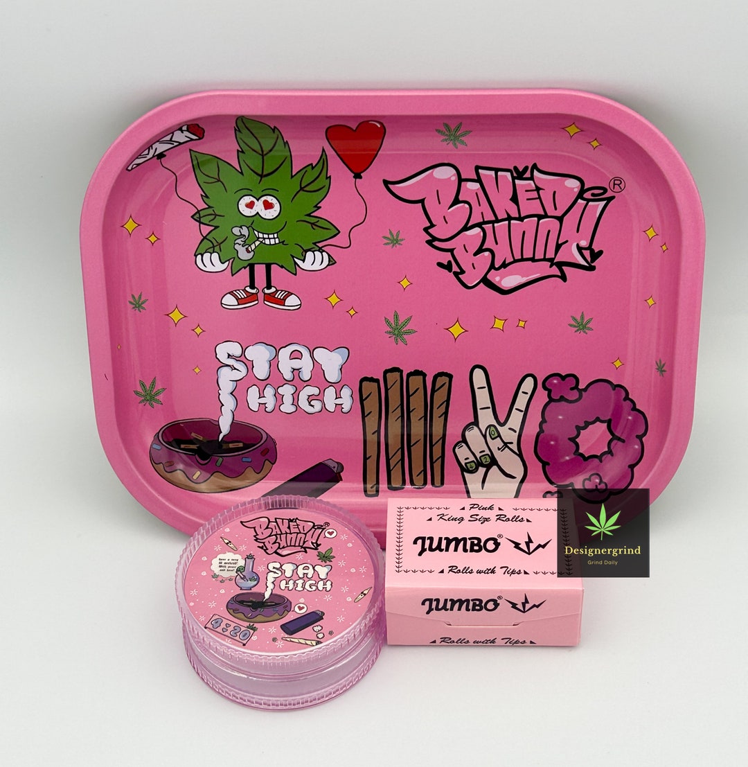 CUTE Pink Rolling Tray Set Pink Grinder Pink Rolling Papers Etsy UK