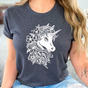 Floral Unicorn Horse Shirt, Fairy Unicorn T-Shirt, Floral Unicorn Tee, Cute Unicorn TShirt, Unicorn Birthday Shirt, Unicorn Lover Shirts