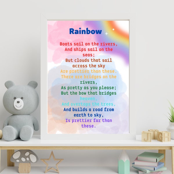 Beautiful children's poem by British poet Christina Georgina Rossetti for download,nursery wall art