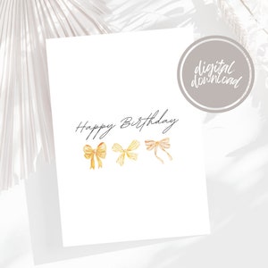Carte de joyeux anniversaire imprimable 3 noeuds jaunes