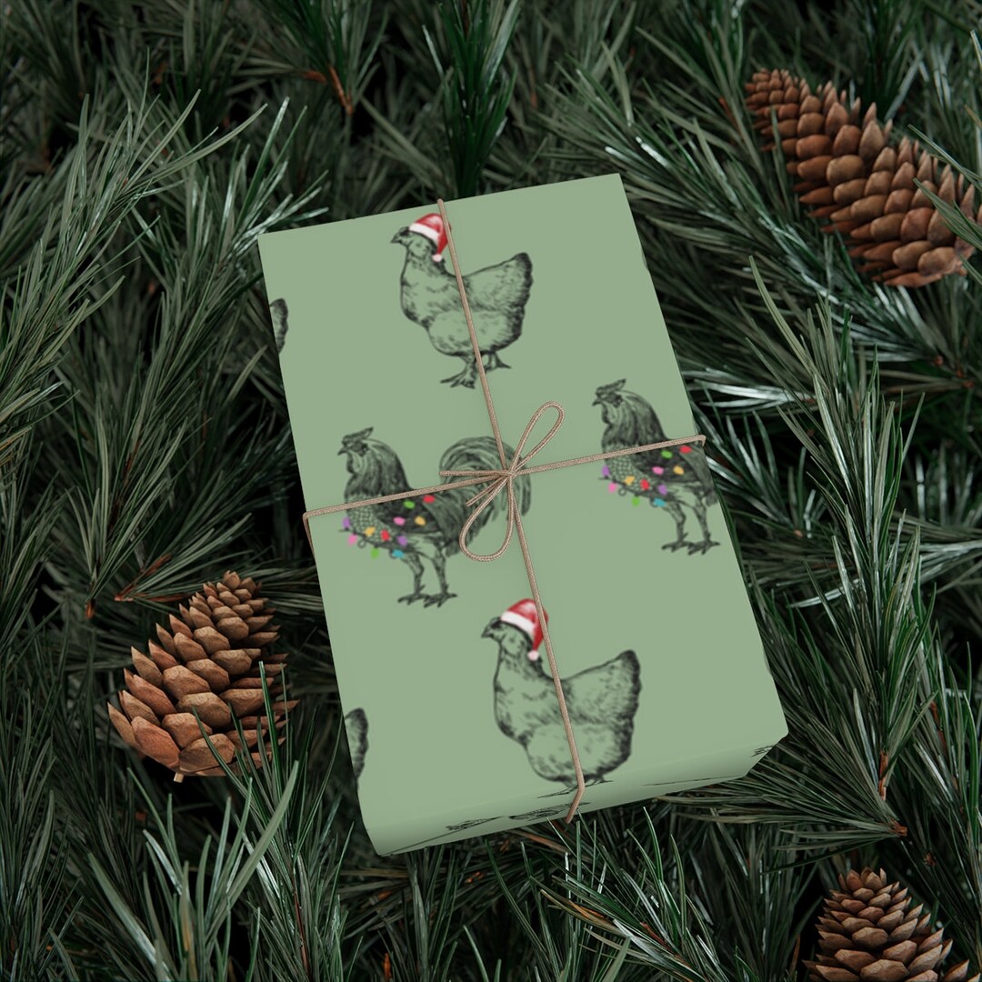 Christmas Chicken Wrapping Paper Etsy