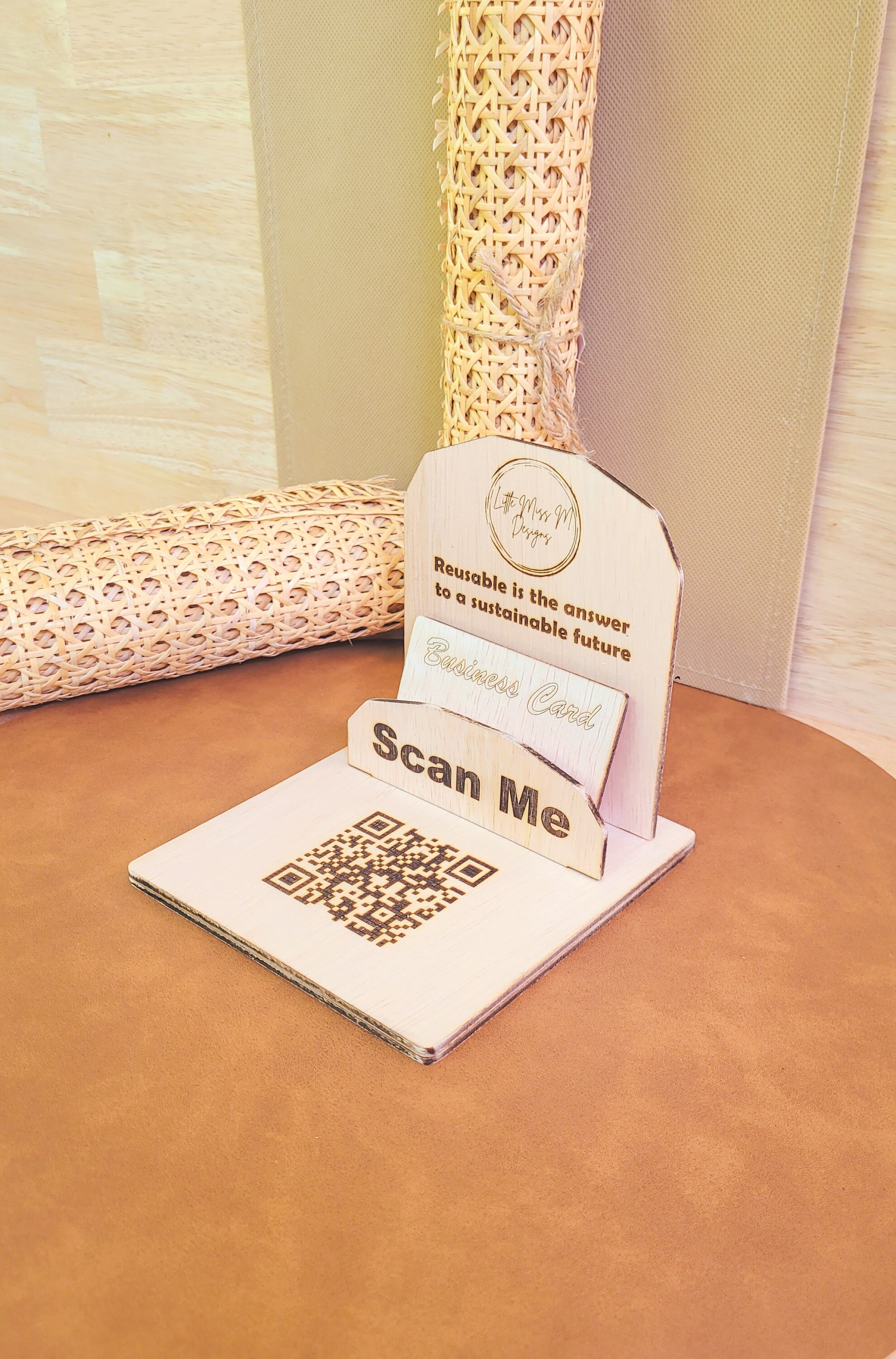 QR Business Card Holder for Craft Market, Logo Business Card Holder ...