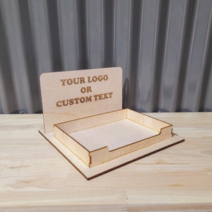POS Business A5 flyer Holder for Craft Market | POS Logo Business broacher Holder Display | Wooden Business Pamphlet Holder Display Stand