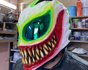 Casco de motocicleta Joker Venom personalizado: Arte con aerógrafo con certificación DOT y ECE