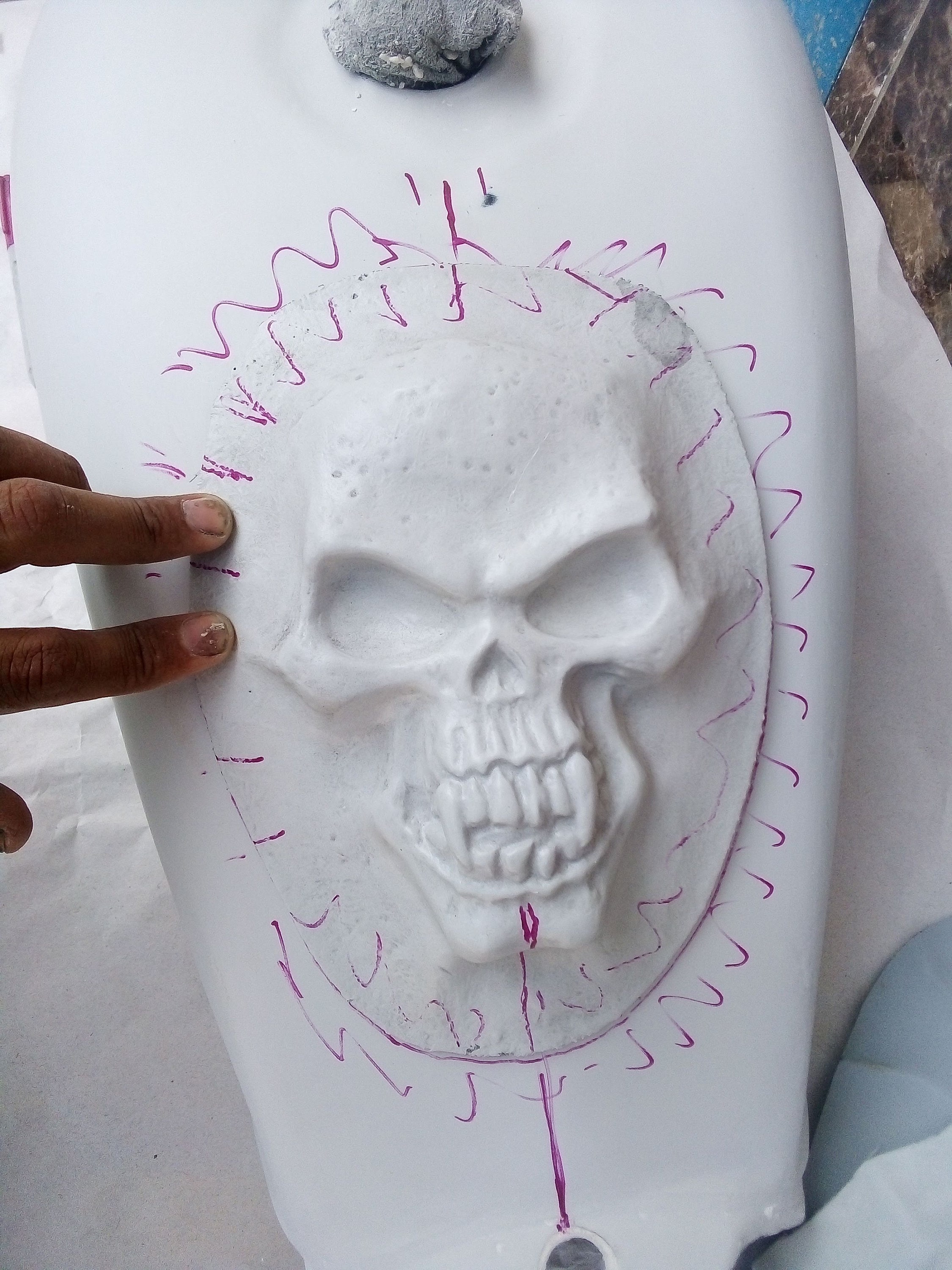 3D Skull Fiberglass Panel: Custom Motorcycle Car Body Art - Etsy