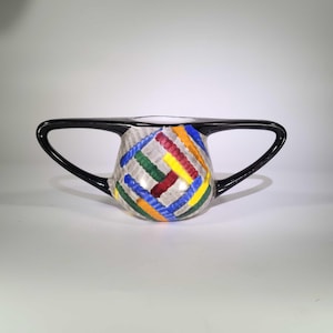 Early Eva Zeisel Gobelin 4 Vase By Schramberg SMF Germany--Very Colorful, with Bauhaus, Art Deco Influence