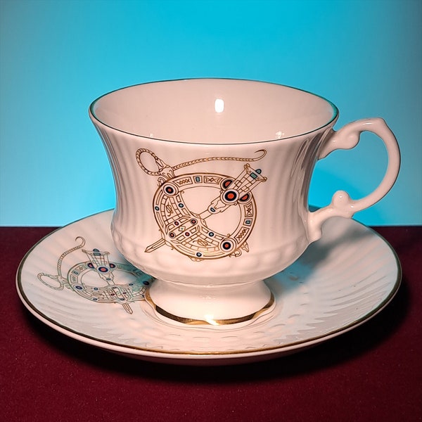 Royal Tara "Brooch" Cup and Saucer--From Galway, Ireland