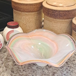 Murano-style Bowl with Pastel Colors, Narrow Base