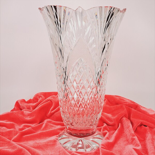 Large Crystal Vase Etsy
