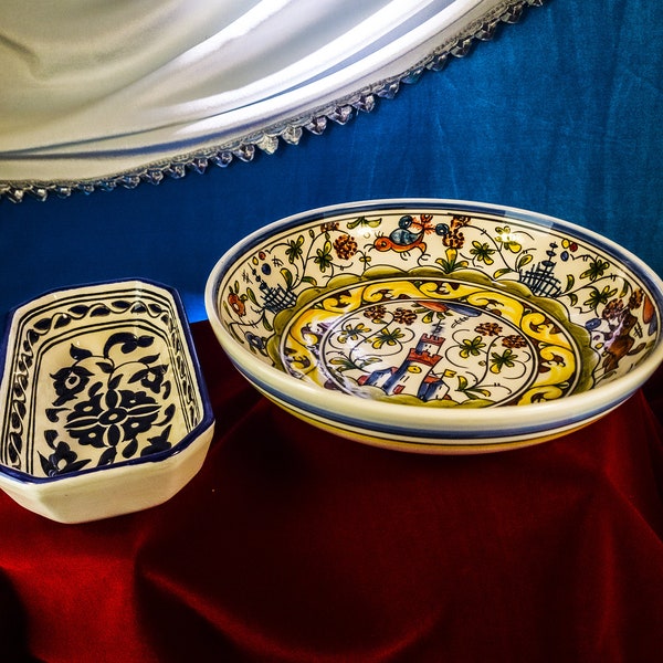 Two Serving Bowls--One from Portugal (for Williams-Sonoma) and One From Tunisia