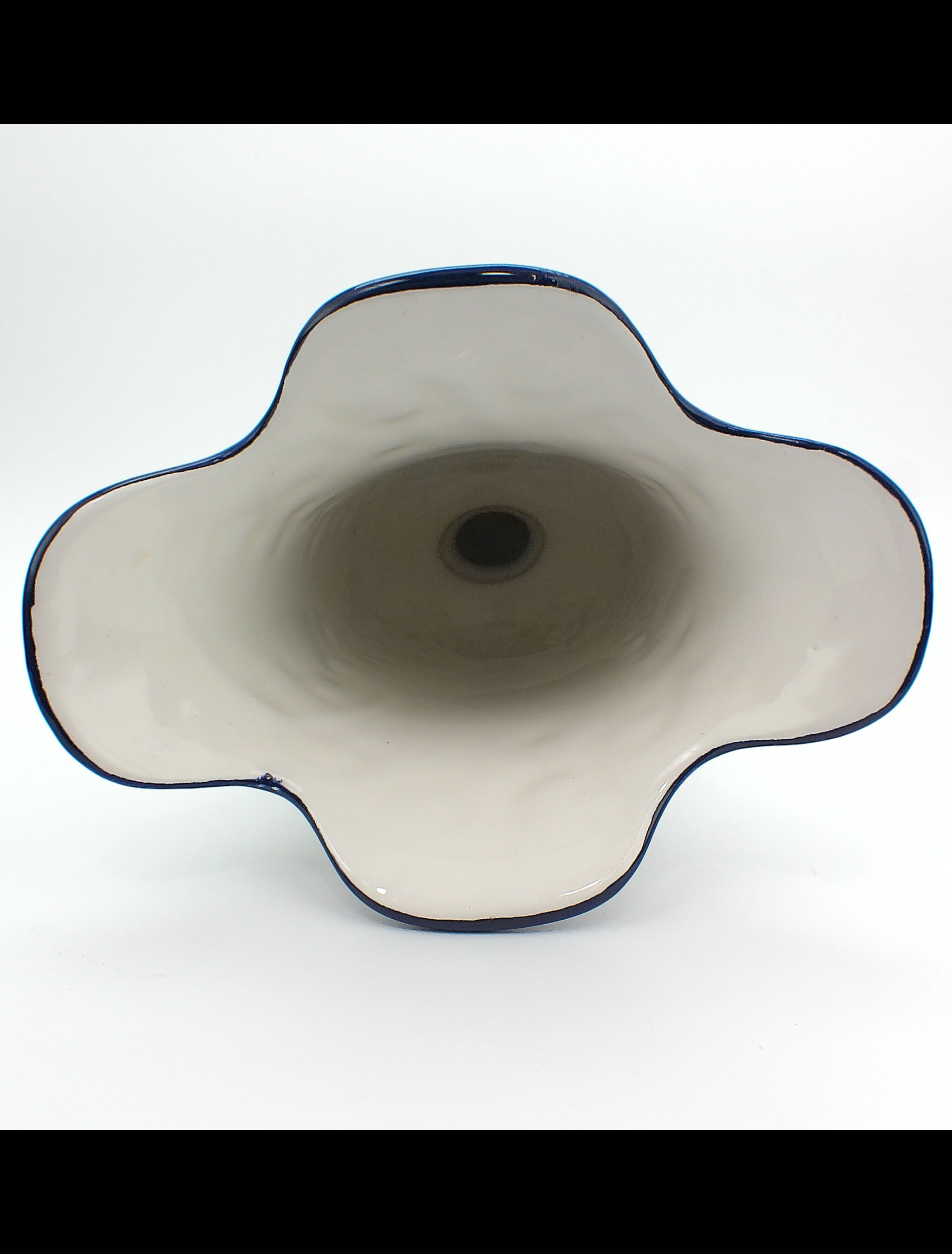 Tall White and Blue Flower Vase Made in Portugal RCCL Hand Etsy