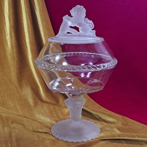 George Gillinder & Sons Lion Rampant Covered EAPG Compote