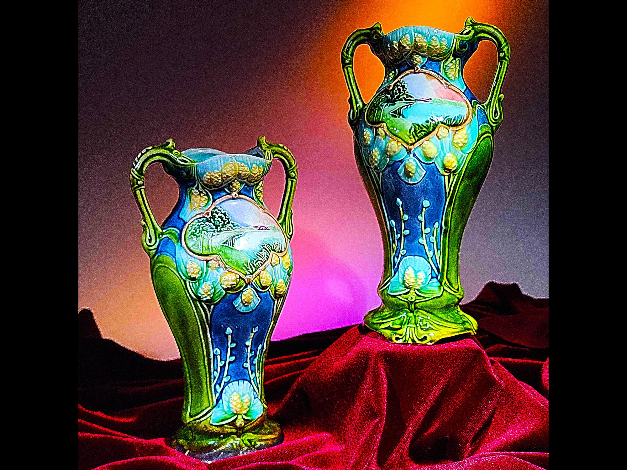 Art nouveau vase - Etsy 日本