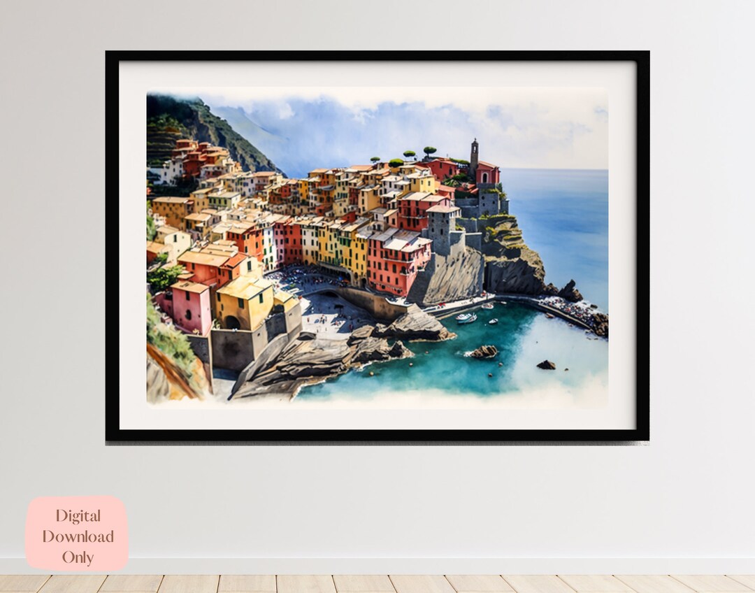 Cinque Terre Print Cinque Terre Wall Art Watercolor Italy Etsy
