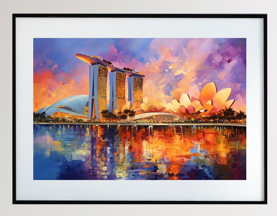 Marina Bay Sands Art Print Abstract Art Singapore Wall Art Etsy