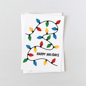 Cartes de Noël | Carte Holiday Lights (White) | Cartes de vœux écologiques, Papeterie durable
