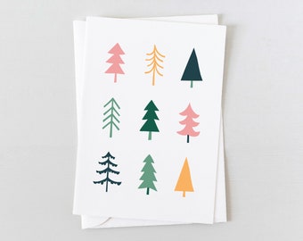 Cartes de Noël | Carte Arbres de Noël | Cartes de vœux écologiques, Papeterie durable