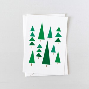 Cartes de Noël | Carte de Noël Forest Holiday Card | Carte de sapin de Noël | Cartes de vœux écologiques, Papeterie durable