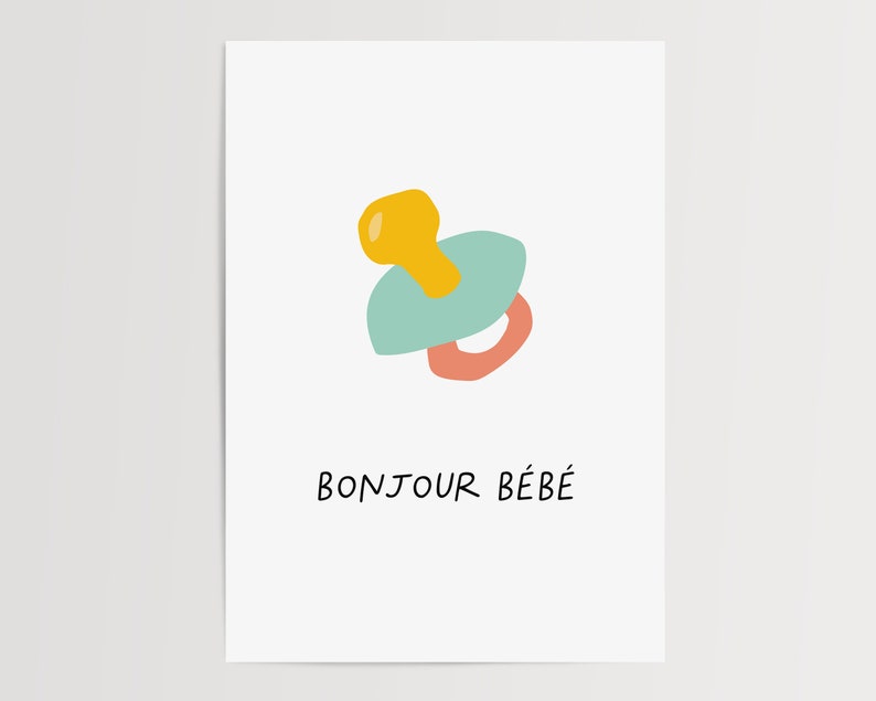 Cartes de vœux | Carte de célébration neutre Bonjour Bébé | Carte de grossesse | Cartes écologiques, papeterie durable image 1