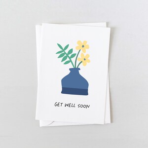 Greeting Cards | Get Well Vase Card | Get Well Soon Cards | Eco Friendly Cards, Sustainable Stationery