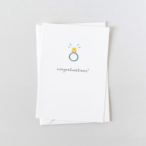 Cartes de vœux | Félicitations Wedding Ring Card | Carte de mission | Cartes écologiques, papeterie durable