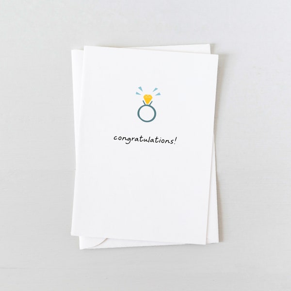 Greeting Cards | Congratulations Wedding Ring Card | Engagement Card | Eco Friendly Cards, Sustainable Stationery