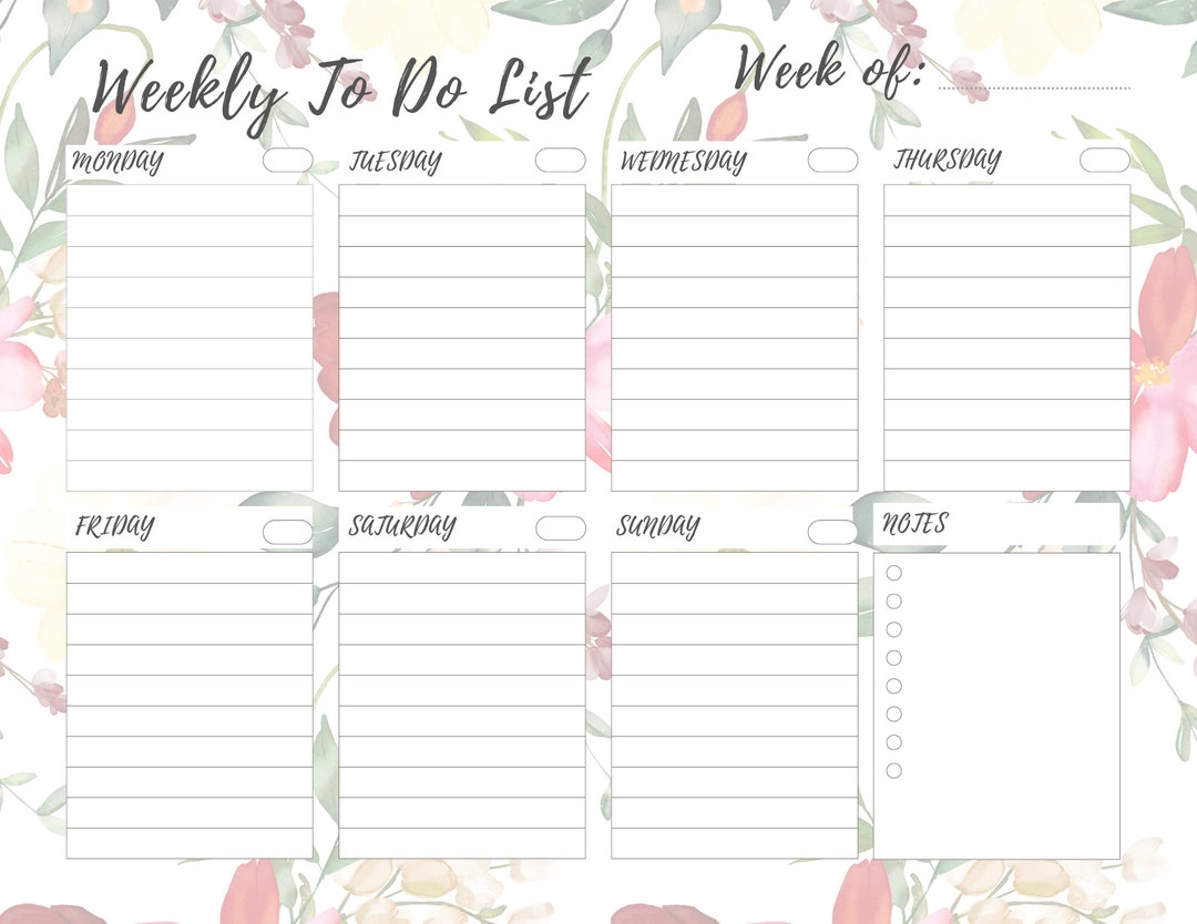 Printable Weekly Planner, Printable Planner Insert, to Do List, A4 ...