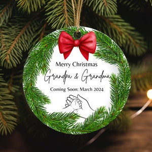 First Christmas as Grandparents Personalized Christmas Ornament 2025, Grandparent Gift New Grandchild Traditional Keepsake Baby Announcement
