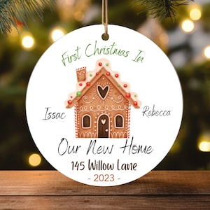Personalized First Christmas In Our New Home Gingerbread House Ornament Keepsake Gift 2024 New Couple Gift Idea New House First Home Ceramic